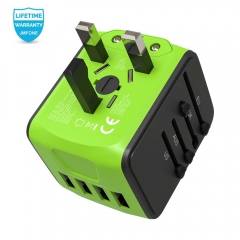 Travel Adapter International Tavel Power Adapter 4 USB Wall Charger Worldwide Travel Charger Universal AC Wall Outlet Plugs for US, EU, UK, AU