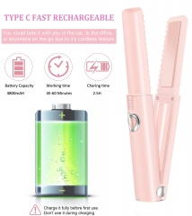 Hair Straightener (Upgraded), Cordless Straightener, Wireless Flat Iron for Hair, USB-C Rechargeable Ceramic Mini Flat Iron with 4800mA Battery, Adjustable Temperature, Travel Size