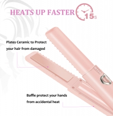 Hair Straightener (Upgraded), Cordless Straightener, Wireless Flat Iron for Hair, USB-C Rechargeable Ceramic Mini Flat Iron with 4800mA Battery, Adjustable Temperature, Travel Size