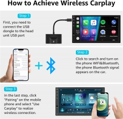 URJD Wireless Carplay Adapter 2023 Upgrade Apple Carplay Wireless Dongle for Cars from 2015 with Factory Wired CarPlay, Plug & Play, Fast Auto Connect & Easy Use, Compatible with iPhone iOS 10+