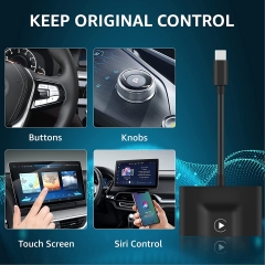 URJD Wireless Carplay Adapter 2023 Upgrade Apple Carplay Wireless Dongle for Cars from 2015 with Factory Wired CarPlay, Plug & Play, Fast Auto Connect & Easy Use, Compatible with iPhone iOS 10+